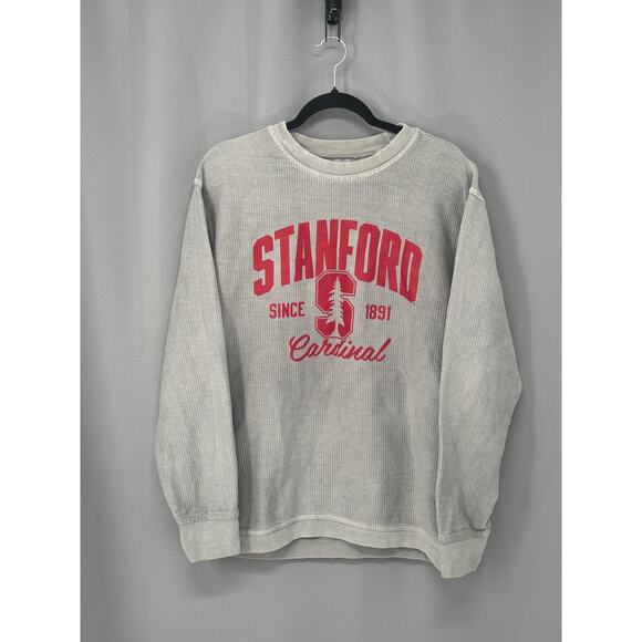 Stanford Cardinal Sweatshirt Womens Medium Gray NCAA Football Pressbox Cotton - Picture 1 of 9